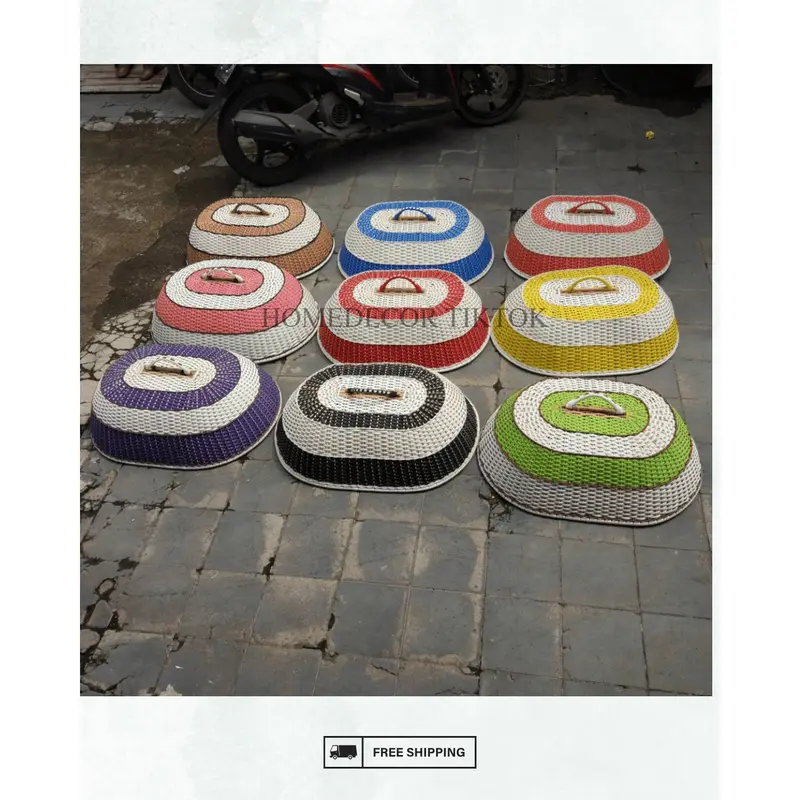 Deskripsi Produk: Tudung Saji Anyaman Rotan Dua Warna Modern 67 x 52 x 22 (satuan cm) 2