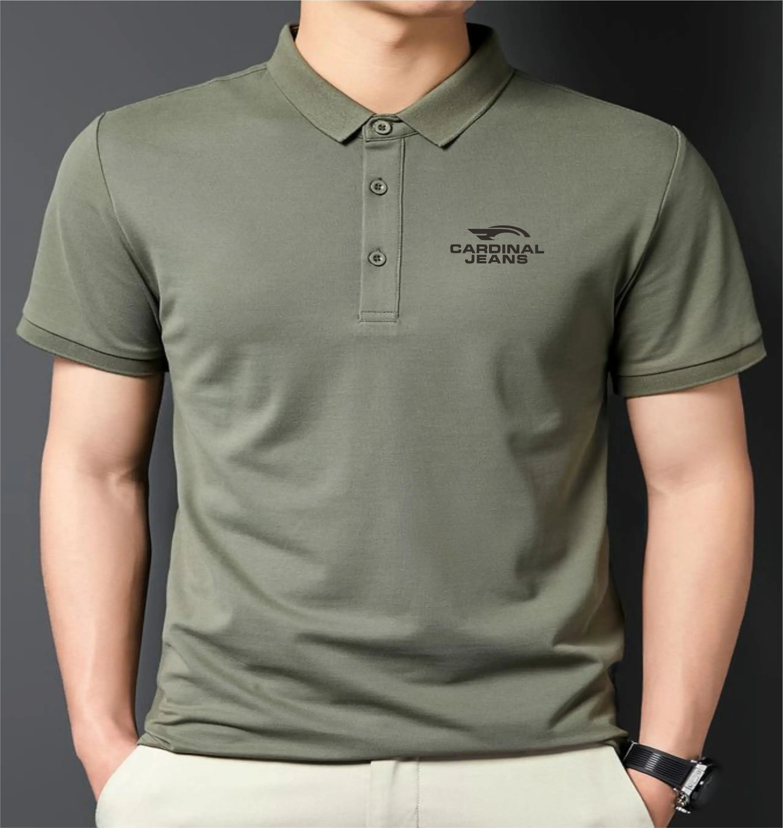 Baju Polo Kerah T-shirt Polo Kerah Cardinal Jeans Quality Hitam Kaos Polo Kerah Keren Cocok Untuk Pria Wanita Baju Seragam