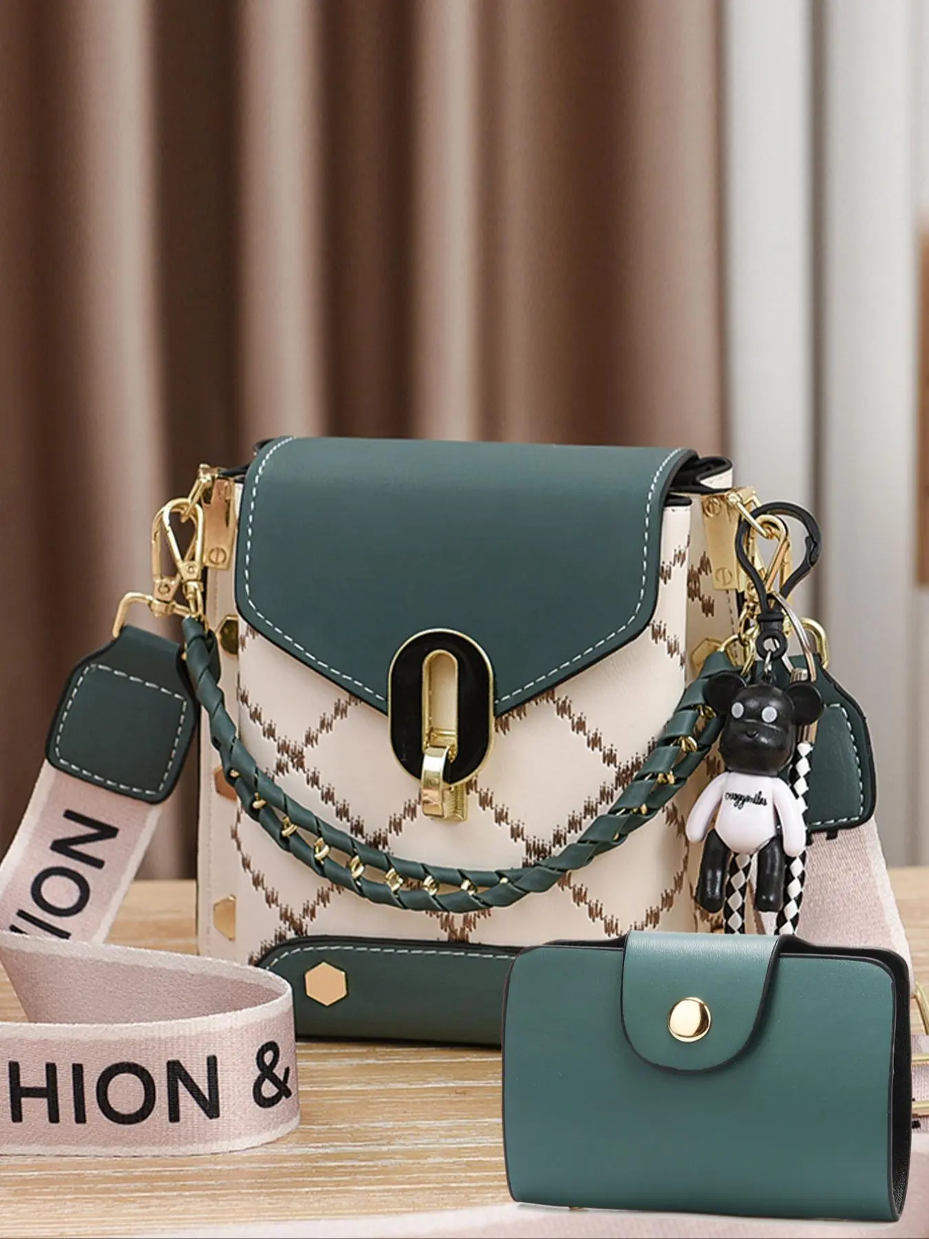 Fashionable Letter Pattern Crossbody Bag & Coin Purse, Casual Versatile Shoulder Bag & Pattern, Trendy All-match Commuter Bag for Daily Used