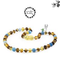Gambar Amber Buddy | LE455 Kalung & Gelang Bayi Baltic Amber kombinasi Blue Frost Agate. 32cm & 14cm - GELANG LE455 dari Amber Buddy Indonesia Kota Denpasar 4 Tokopedia