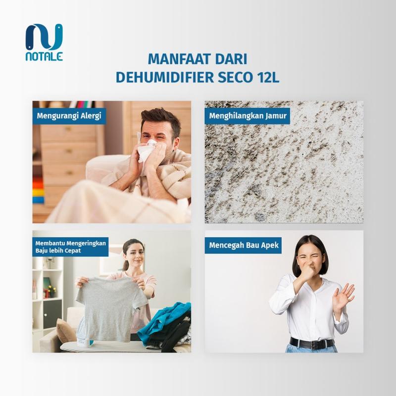 Notale Seco Smart Dehumidifier Serap Kelembapan With Wifi 12L-hari 2