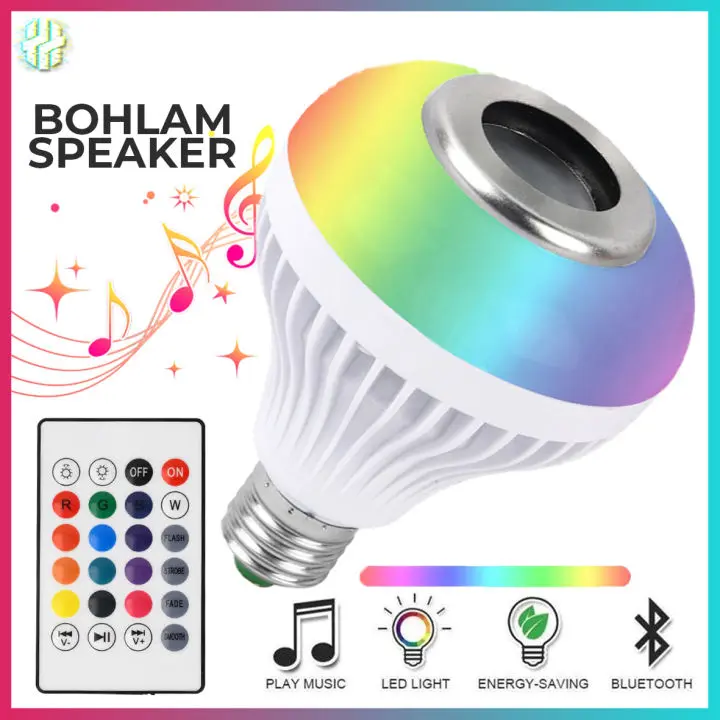 DW - ( BISA COD ) Lampu Bohlam Speaker Bluetooth Disco Disko Bok Musik Music Dj LED RGB with Remote Control Super Full Bass Others Suara Jernih Lampu Kamar Rumah Remot ganti warna Warni Smart Lamp Speaker LED RGB Mix Box mp4 murotal Termurah Speakers 0