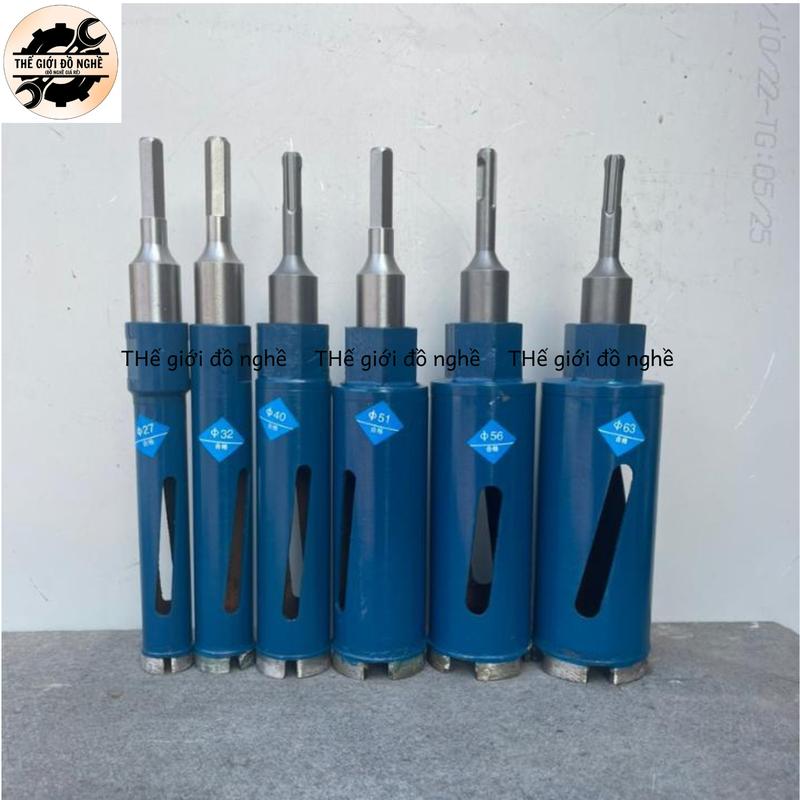 Mũi khoan rút lõi bê tông khô phi (27-32-40-51-56-63)180 mm mũi khoét lỗ tròn siêu phẩm cho thợ điện lạnh khoét lỗ lắp điều hòa