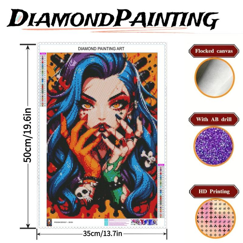 Skull & Teenager Pattern DIY Diamond Art Painting Without Frame, DIY 5D Diamond Arts Painting Kit, Wall Art Decor For Home Living Room Bedroom 2