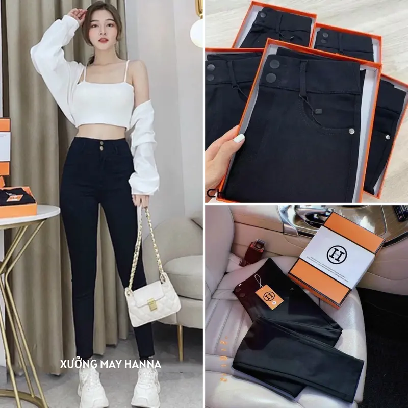 Quần Legging Cạp Cao Chữ H 2 Khuy Khóa  UMI Hàn Co Giãn Tốt Ôm gọn quần  legging 0