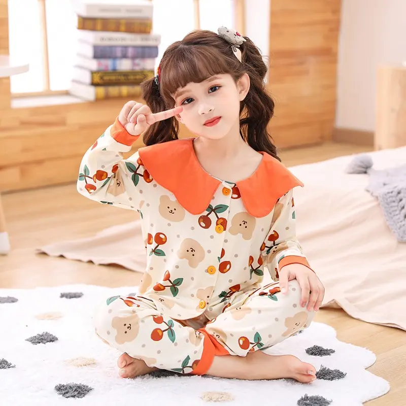 Đồ Ngủ Bé Gái, Dài Tay, Mỏng, Phong Cách Công Chúa, Thích Hợp Cho Mùa Xuân Và Mùa Thu, Cho Bé Gái, Trẻ Em Trung Và Lớn, Bộ Đồ Mặc Ở Nhà