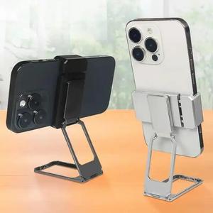 Pendirian Telefon Klip-on Desktop, Boleh Dilipat, Bahan Logam, Teleskopik, Boleh Diputar 360, Sesuai untuk Semua Telefon, Lekap Sejagat Phone Holder Spinning