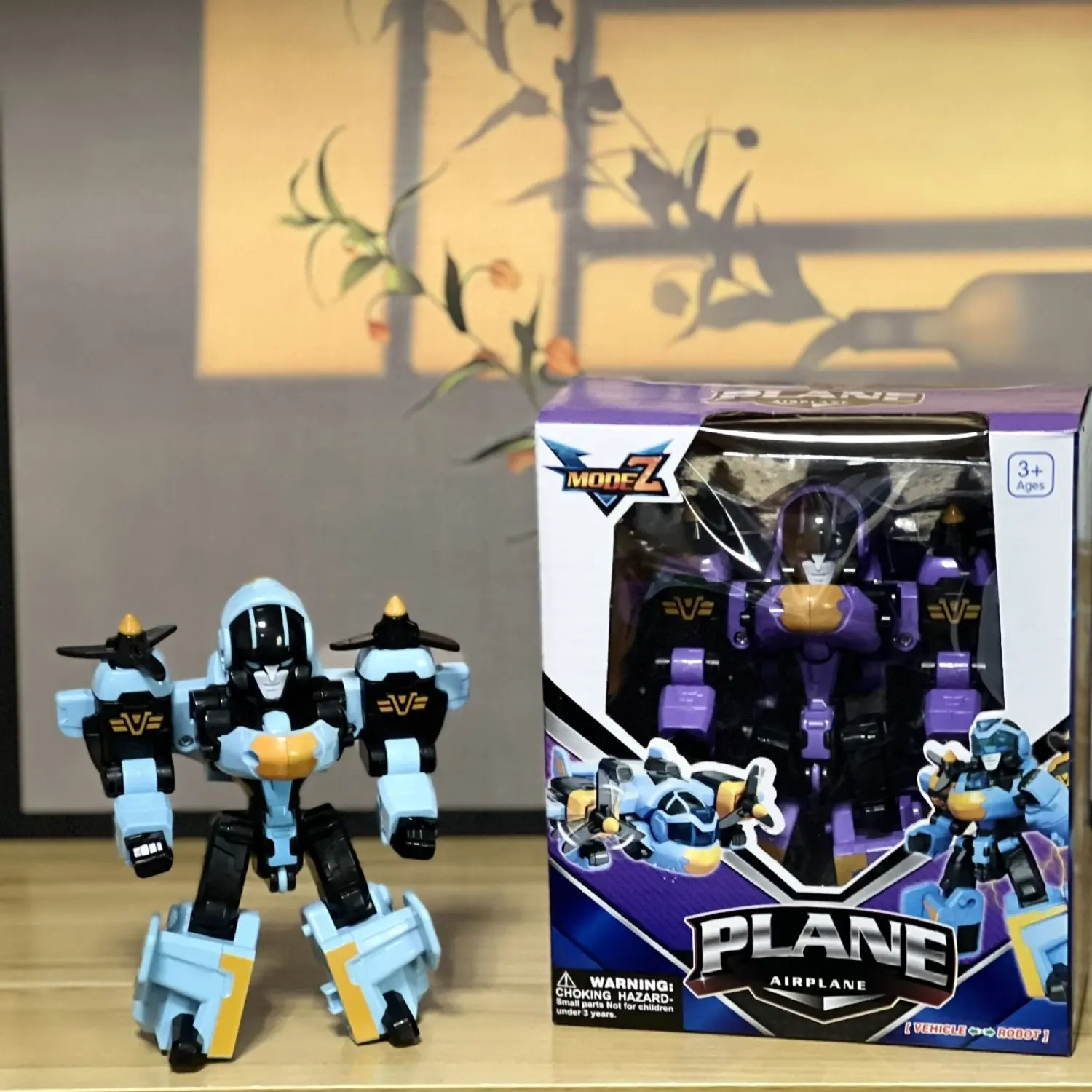 [HTK 2364 People] Boy's Two-in-One Transformers Fighter Mecha Toy Children's Transformation Aircraft Robot Model Toy Gift