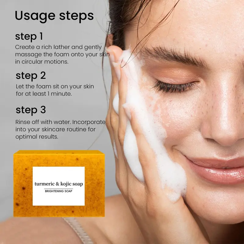 Turmeric Soap, Cold Pressed Soap, Deep Cleansing & Nourishing Soap for Face & Body, Body Wash & Soap for Women & Men, Skincare, Turmeric Bar Soap 7