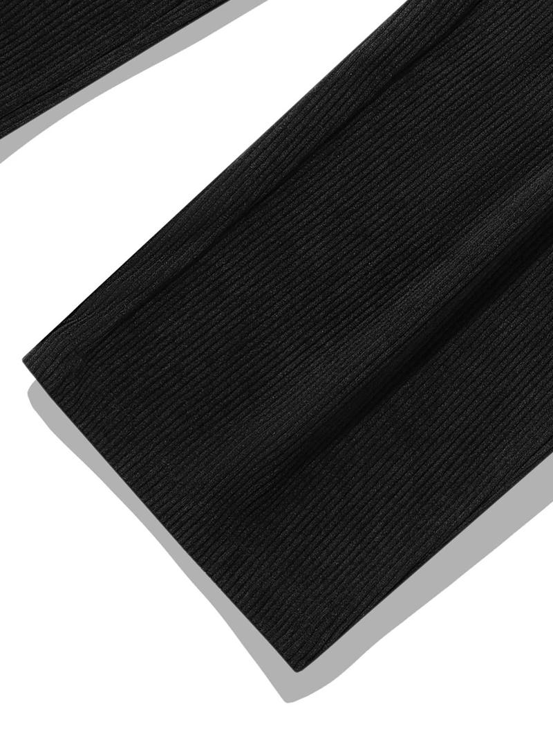 Product Introduction of Men's Solid Drawstring Waist Corduroy Pants, Casual Comfy Straight Leg Trousers for Fall & Winter, Men's Bottoms for Daily Wear 17
