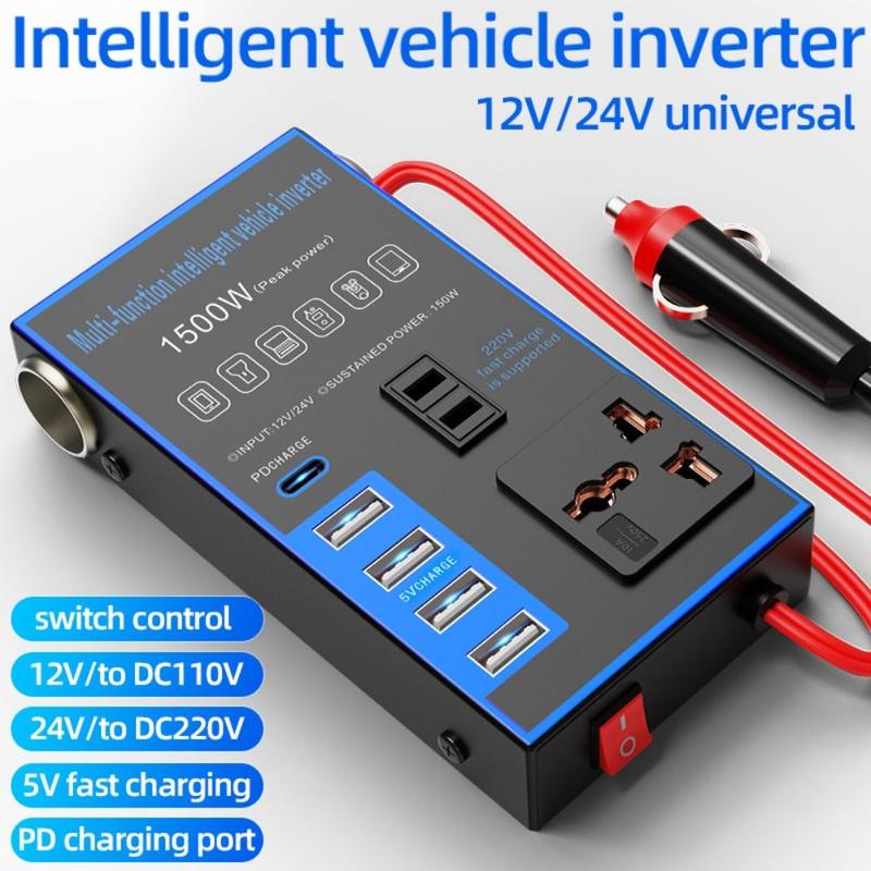 Personalized Beauty Di động Phổ quát Biến tần ô tô DC 12V/24V sang AC 220V Công…