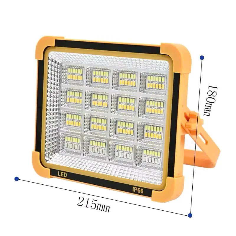 Đèn LED spotlight 100w,có thể sạc lại,pin năng lượng mặt trời, chống nước IP66,điều chỉnh độ sáng 5 cấp độ3 màu