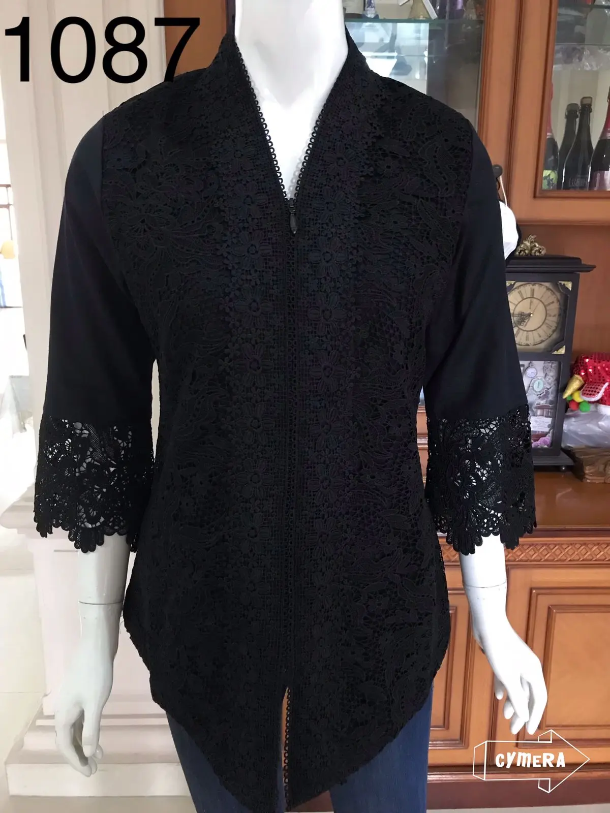 kebaya brukat premium hitam kebaya encim 1087