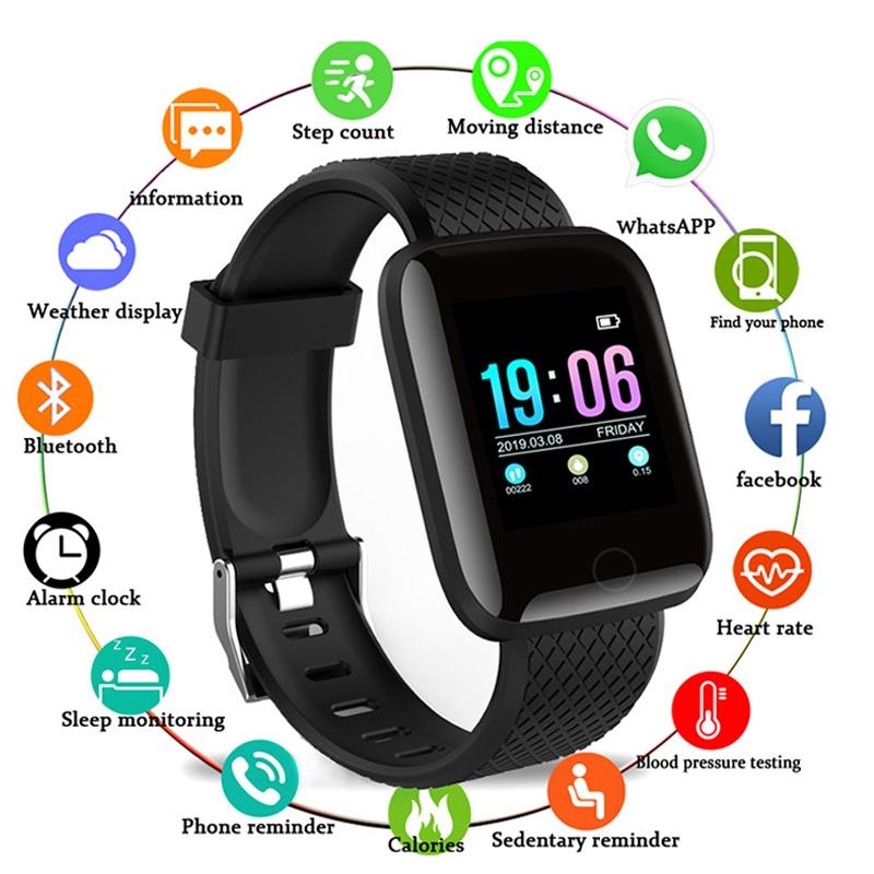 116plus Đồng hồ thông minh cho nam nữ trẻ em, theo dõi nhịp tim và huyết áp,…