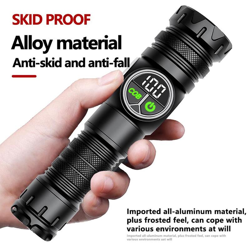 Portable Strong Light Flashlight, USB Rechargeable Telescopic Zoom Flashlight, Outdoor Camping & Hiking Flashlight, Car Repair, Emergency Use Flashlight 7