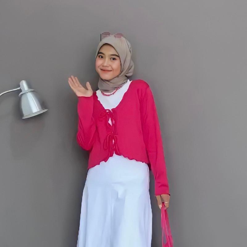 Product Introduction of cardigan Rajut crop | cardigan crop Top Bahan Knit - Ceyoon Cardi Rib Hitam Putih Knitwear Wanita Atasan Baju Outer Sweater cardigan y2k lucu Kardigan 2