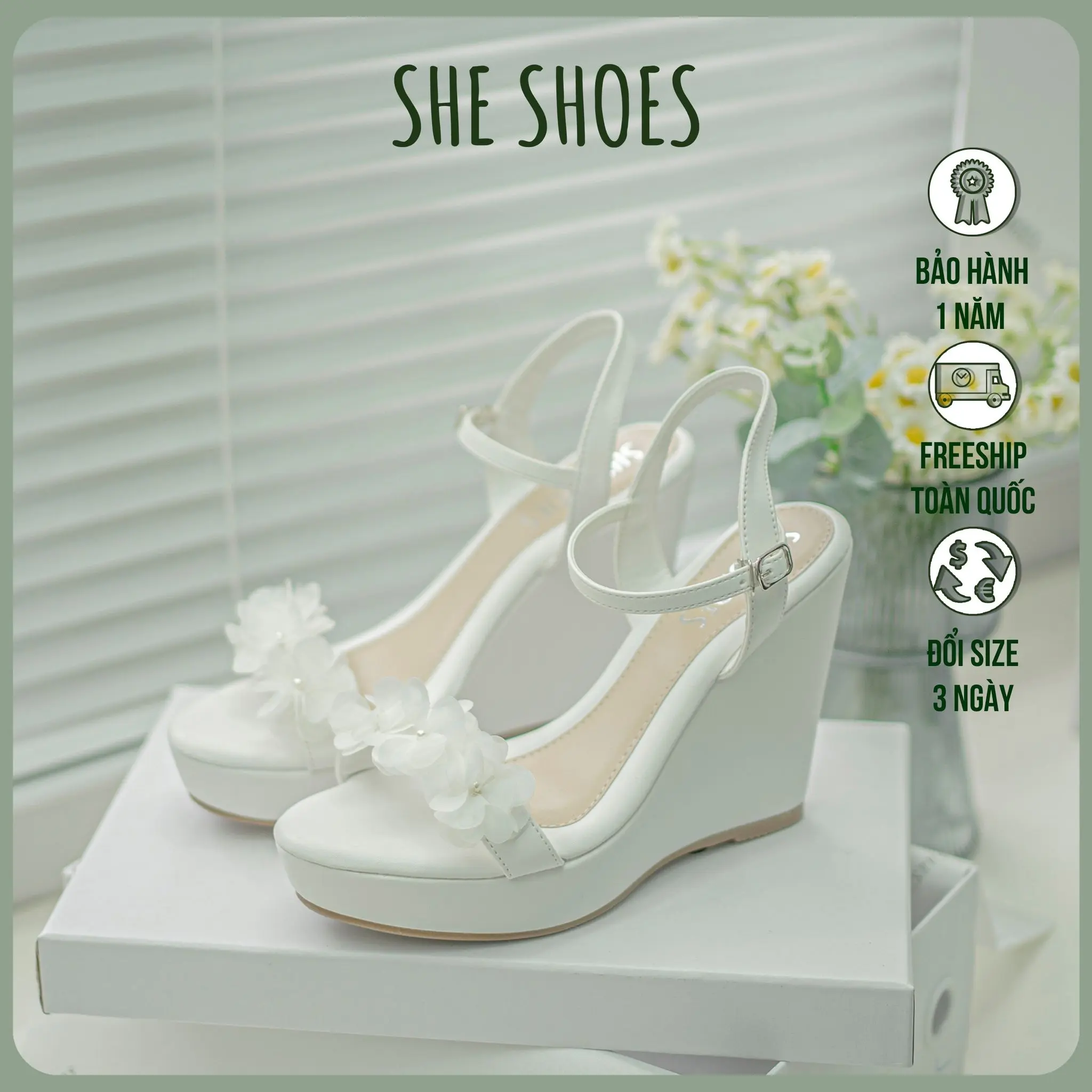 SANDAL XUỒNG 7P & 11P quai ngang 3 bông siêu xinh (NEW ARRIVAL) - SDX07006