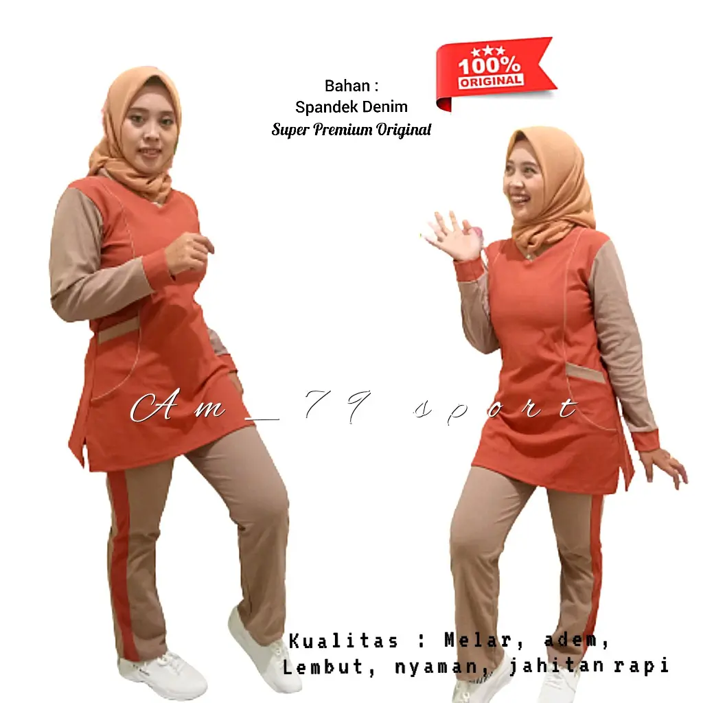 Baju olahraga syar'i tunik Muslimah Setelan baju olahraga Tunik Lengan Panjang Dewasa Wanita Atasan kaos olahraga wanita hijab