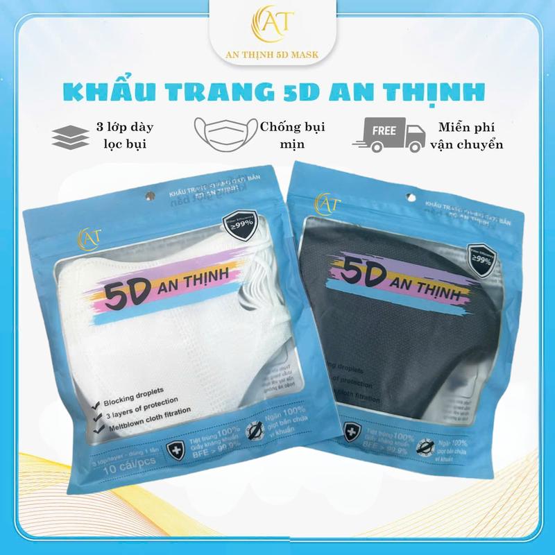 500 Cái Khẩu Trang Y TẾ 5D An Thịnh 3 Lớp Kháng Khuẩn ôm mặt