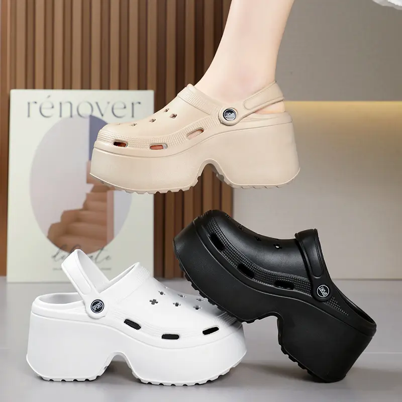 Kotoran, Platform Fesyen Luar, Kasut Pantai, untuk Wanita, Tapak Tebal, 9cm, Ketinggian Bertambah, Perasaan Selebriti Dalam Talian, Gaya Kotor, Jari Kaki Tinggi, Bernafas