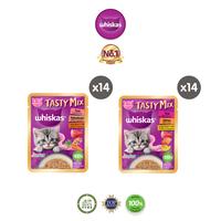 Gambar Whiskas Tasty Mix Jelly Makanan Anak Kucing Basah 70 gr - isi 14 whiskas - Tuna dan Wortel dari Whiskas Indonesia Kota Tangerang 1 Tokopedia