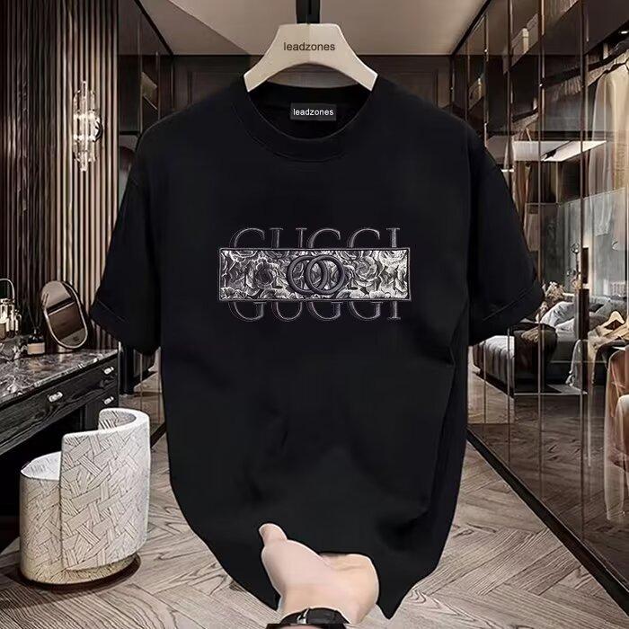 Product Introduction of Cotton 250gsm summer short sleeved T-shirt for men, casual, trendy, fashionable, printed T-shirt, round neck, sports, breathable 2