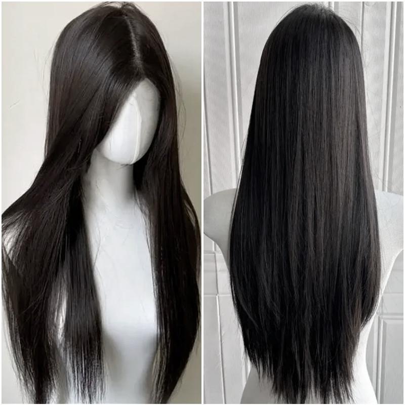 Tóc Giả Màu Đen Tóc Giả Thẳng Dài Tóc Đen Phong Cách Lolita Dành Cho Nữ Dài 70cm Làm Bằng Sợi Chịu Nhiệt Độ Cao Tóc Giả Chịu Nhiệt
