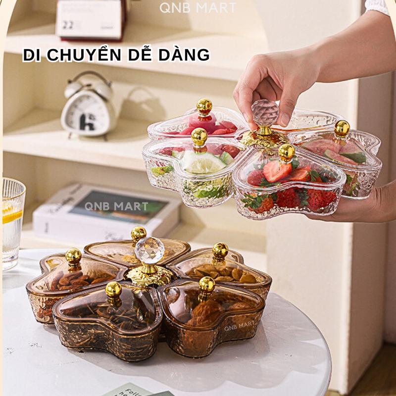Khay Mứt Xoay Trái Tim 5 Ngăn Hot 2025 Bằng Nhựa Mica Cao Cấp, Khay Đựng Bánh Kẹo, Hoa Quả Trang Trí Ngày Tết Sang Trọng