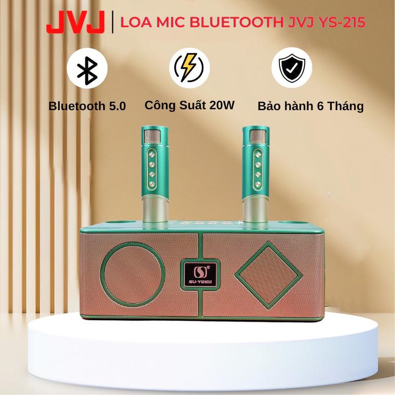 Loa Karaoke Mini Ys-215 Kèm Hai Micro Không Dây, Bluetooth 5.0 , Âm Thanh Lớn, Hát Hay