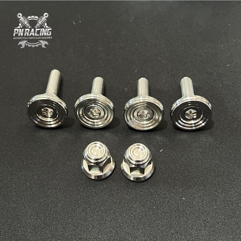 Bộ 4 khâu gác chân Wave Zx - Super dream - Future 1 + 2 tán đầu bít vành nhỏ mẫu Thái V2 - inox 304