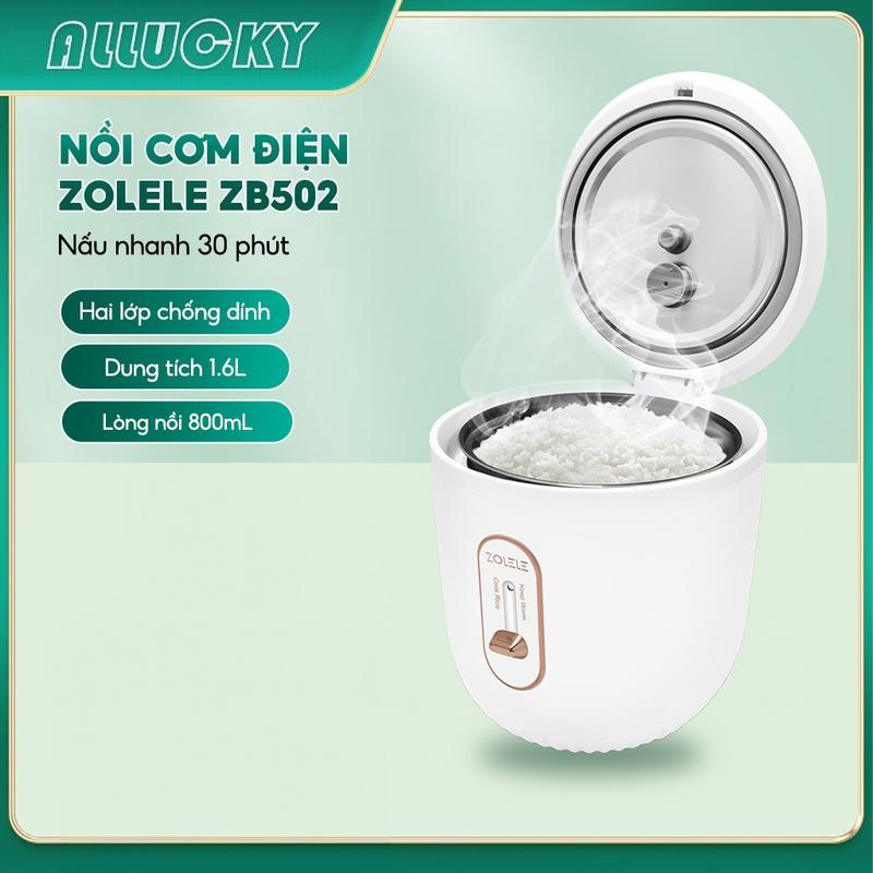 [kienthanhle] Nồi cơm điện ZOLELE chống dính kiểu tròn nhỏ gọn ZB502 Dung tích 1.6L - Lòng nồi 800ml - Chính hãng Nấu Cơm Cooker Nấu Ăn