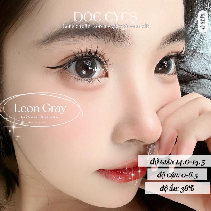 [Leon Gray] có cận đến 7.00- Lens Kính áp tròng Doe Eyes - 1 CHIẾC lens Hàn - Kính áp tròng cận