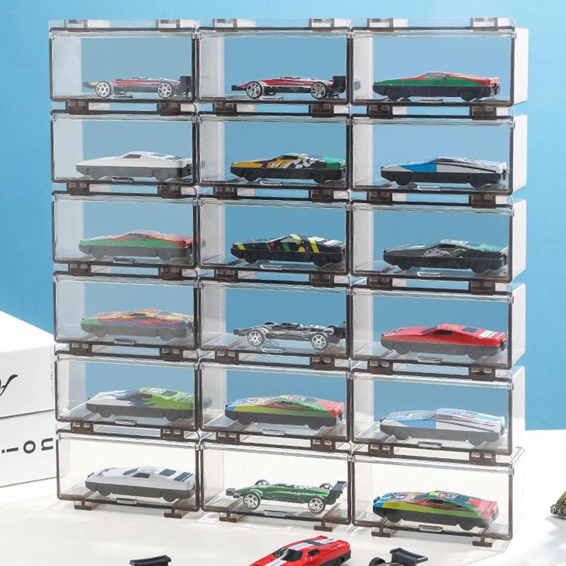 Product Introduction of Transparent Assembly Car Model Organizer Toy Car Model Box Organizer Boutique Display J0W4 18