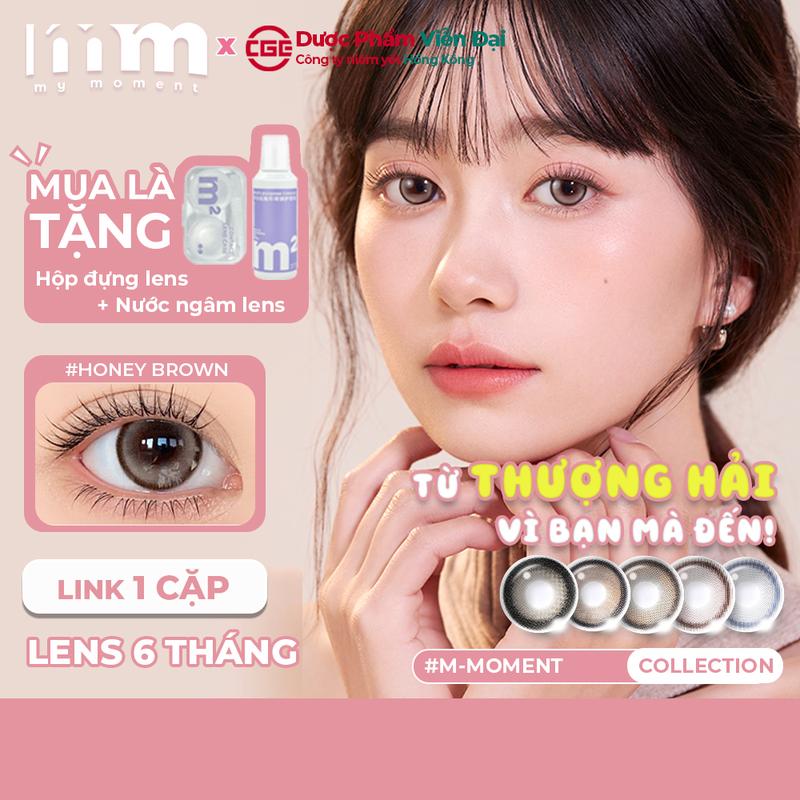 [1 CẶP] Kính áp tròng MM LENS mắt My Moment M-Moment màu nâu xám hồng xanh lá xanh dương trăng tự nhiên Rose Pink Honey Brown Caramel Brown Onyx Black Navy Gray lens 6 tháng girls độ cận (0-7) DIA giãn tròng 14.2-14.5mm kỷ yếu
