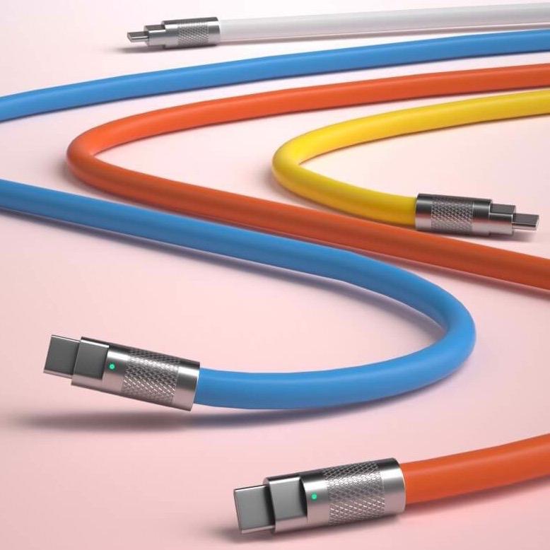 Cáp sạc nhanh Silicon 3 đầu sạc chống gập full hộp Chống nước Nhựa Kim loại Kim loại Sạc Điện Thoại 4
