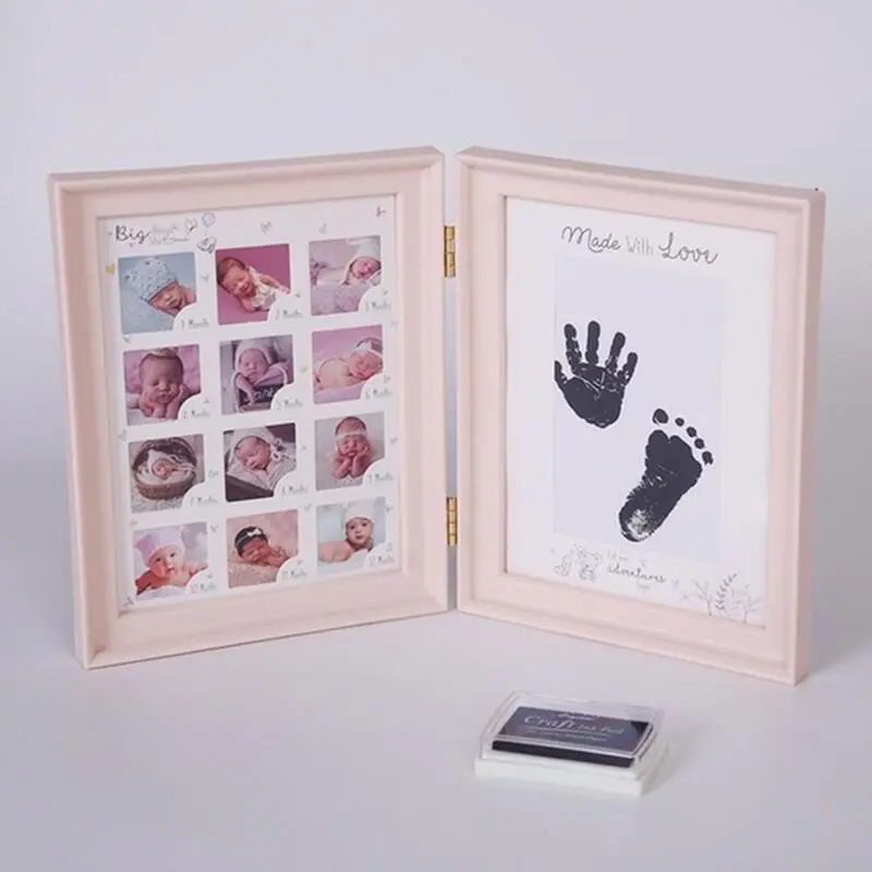 Infant Baby Handprint Footprint First Year Picture DIY Family Memory Photo Frame Decor