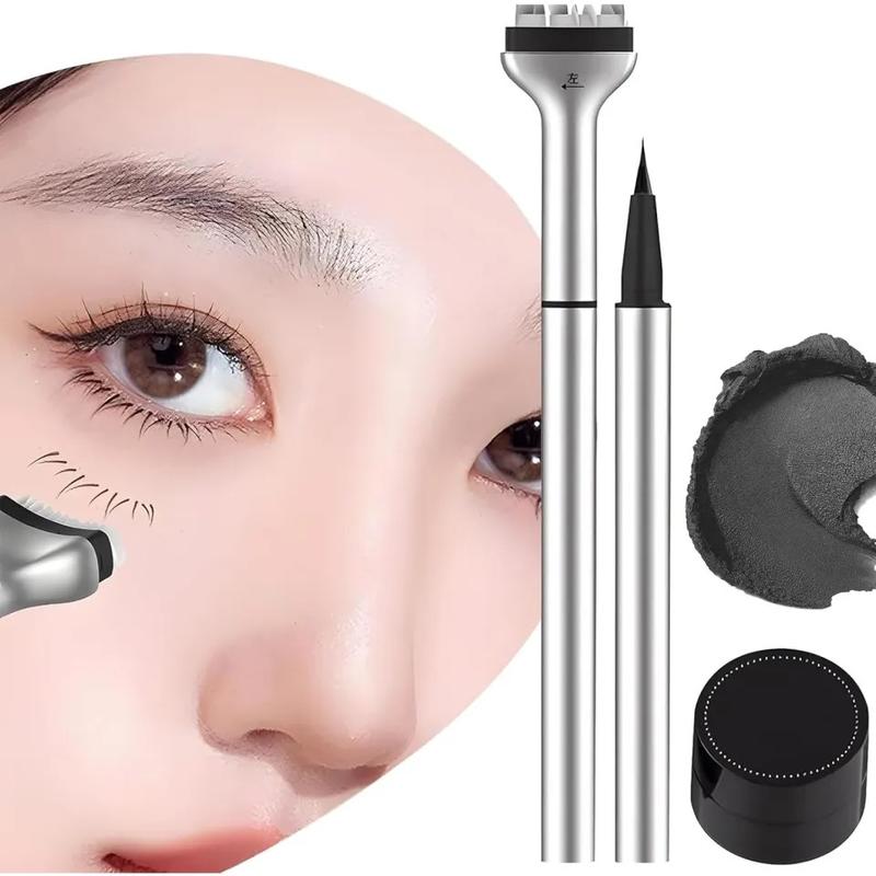 2024 Mới 2 Trong 1 Thấp hơn Eyelash In Liquid Eyeliner Bút kẻ mắt màu đen nâu không thấm nước Eyeliner 5
