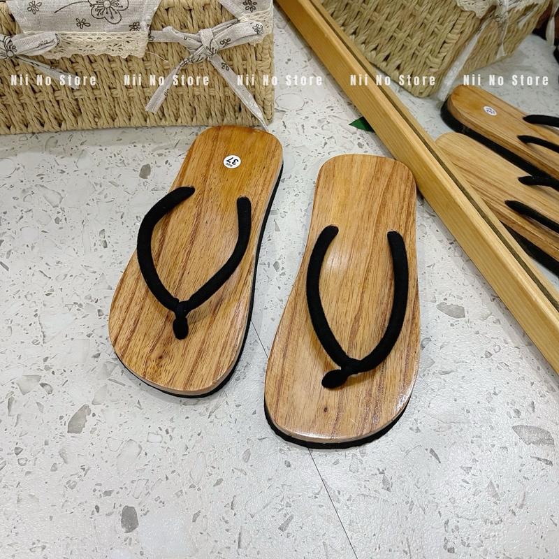 [ND012] Dép gỗ nam nữ đế xốp nhẹ quai kẹp  Đế Bằng GiàY Shoes DéP
