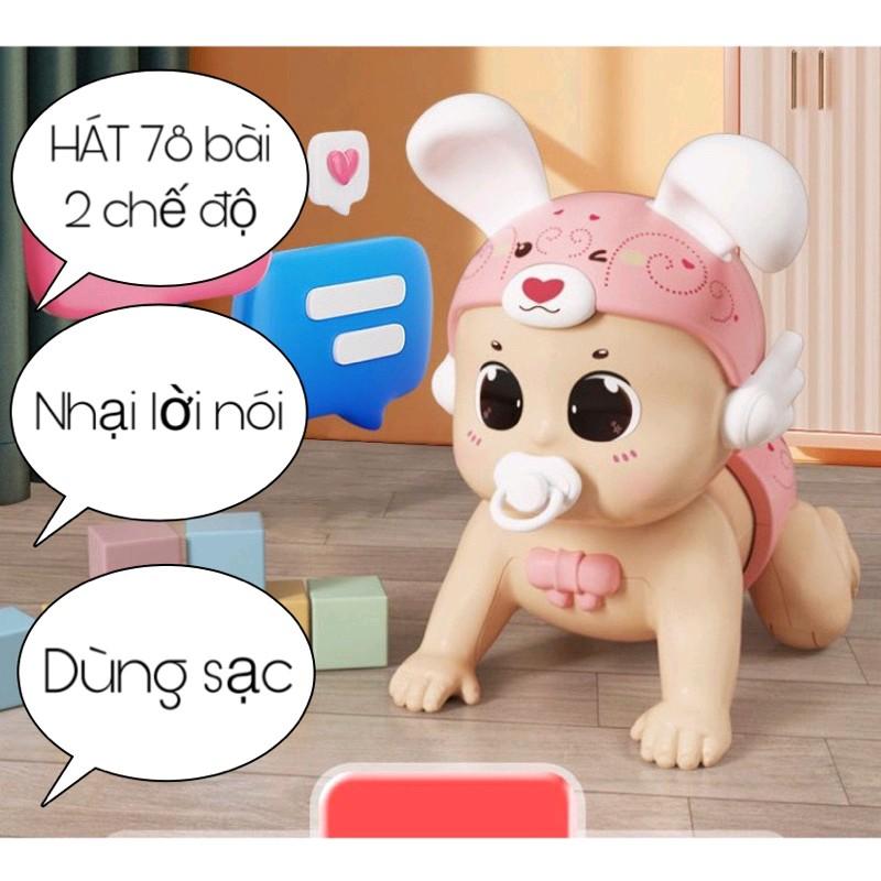 (Dùng sạc 3 chế độ)Em bé tập bò tập đứng nhại lại tiếng nói 78 bài nhạc vui nhộn cho bé