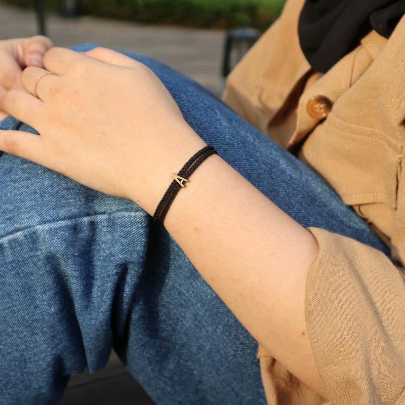 Gelang Nama Inisial Huruf Sliding Polyester Cocok Untuk Couple 2
