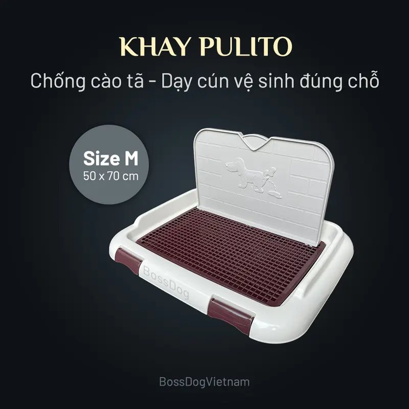 Khay vệ sinh cho chó (Full box có tường và cột) | BossDog 4