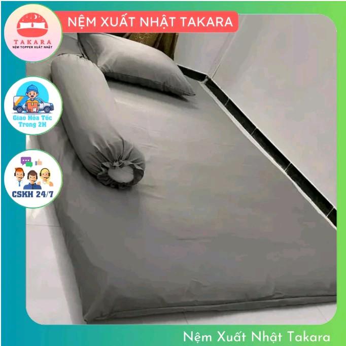 Ga nệm 2 mặt TAKARA áo Nệm Topper 2 Mặt Có Khóa Khéo Vải Cotton Tici Thoáng Mát Kích Thước,đủ size 1m 1m2 1m4 1m6 1m8 x 2m đủ màu thân thiện với làn da aoboc nemkhoakeo