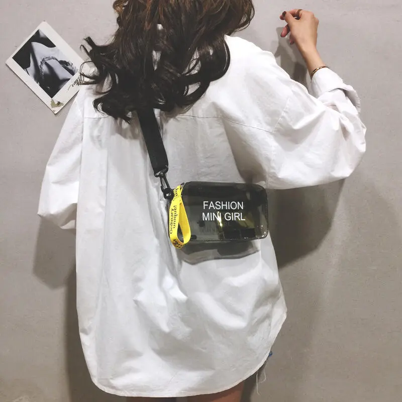 2025 Summer New Small Square Jelly Transparent Single Shoulder Fashion Women's Strip Pain Relief  Underarm  Diagonal Cross  Transparent