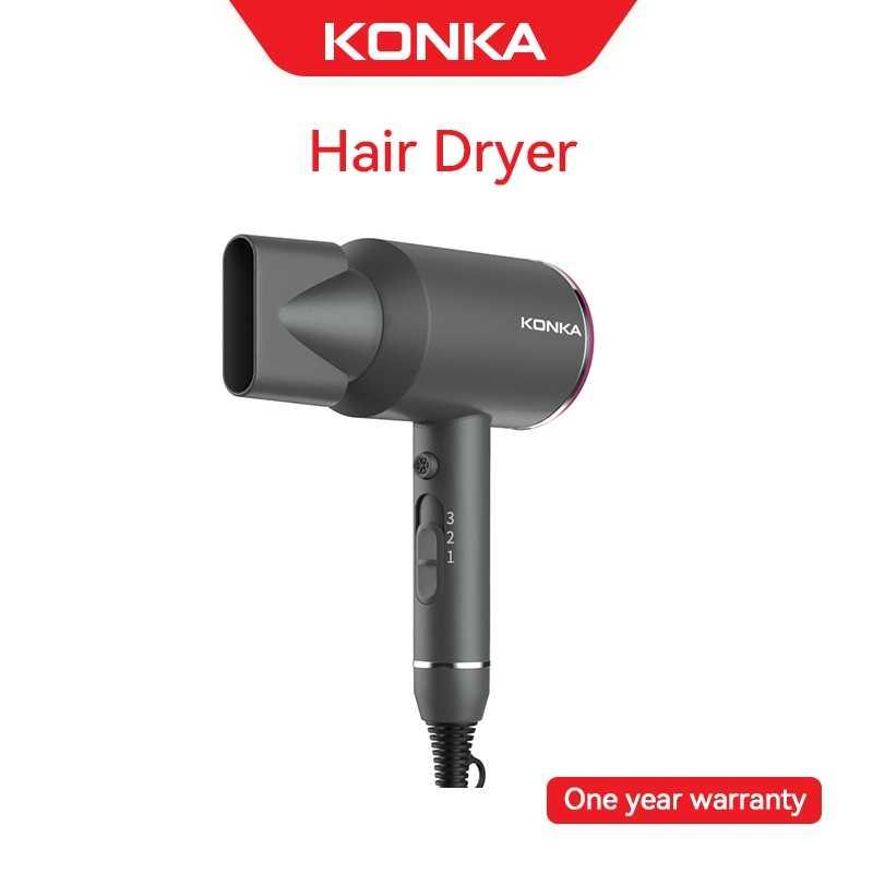 Product Introduction of Pengering Rambut, KONKA, Peniup Rambut Anion, Pengering Rambut Mudah Alih, Suhu Malar, 1600W, Pengering Rambut 0