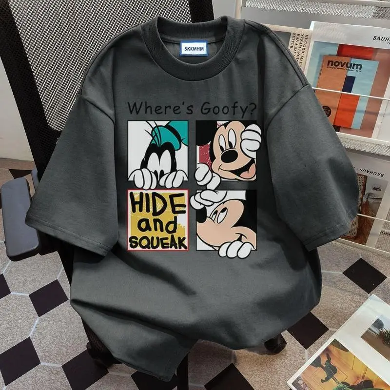Áo Ngoại Cỡ Thời Trang, In Hình Chuột Mickey, 100% Cotton, Hợp Xu hướng, Dành Cho Nữ Và Unisex 0