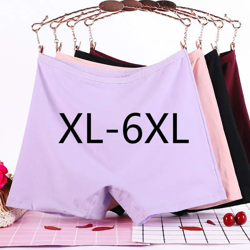 Seluar Dalam Wanita Saiz Besar, Set 3PCS, XL, 2XL, 3XL, 4XL, 5XL, 6XL, Seluar Keselamatan, Seluar Dalam, Seluar Dalam, Diperbuat daripada Kapas, Pinggang Tinggi, Seluar Boxer, Untuk Wanita