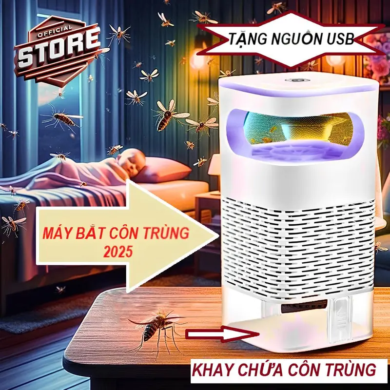 Đèn Bắt Muỗi Diệt Côn Trùng Thông Minh - Máy Bắt Muỗi Kiêm Đèn Ngủ Có Cổng USB 0