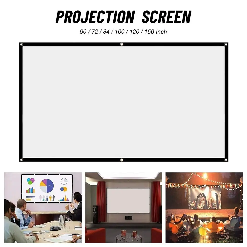 60 72 84 100 120 150 inch Accessories Home Outdoor Simple Curtain Projection Screen Projector Curtains Anti-light Screen
