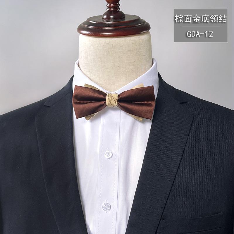Product Introduction of New Bow Tie Men's Solid Color Bridegroom High Density 1200 Needle Silk Bow Tie Flower Business Formal Wear 13
