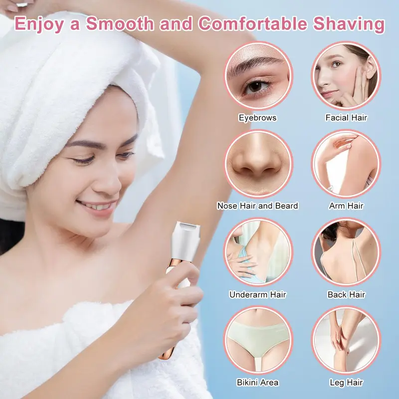 5-In-1 Electric Hair Removal Tool, 1 Count Portable Rechargeable Hair Trimmer for Arms, Legs, Underarms, Bikini Areas, Professional Hair Removal Tool for Women 3